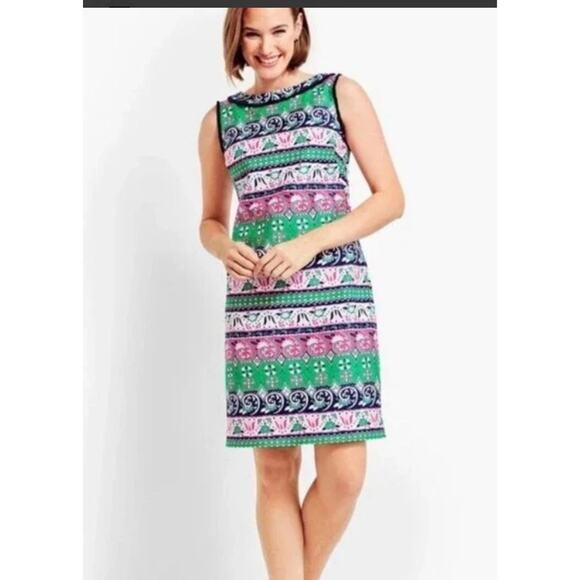Talbots Women’s Sleeveless Fringe Trim Sheath Dress Size 8 Petite - Picture 1 of 7